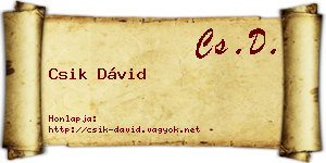 Csik Dávid névjegykártya