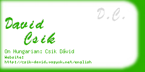 david csik business card